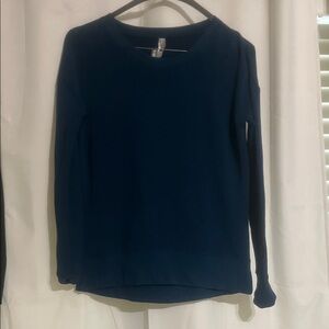 Women's Deep Teal Blue Long-Sleeve Crewneck Top (Sweatshirt) XXS Athleta